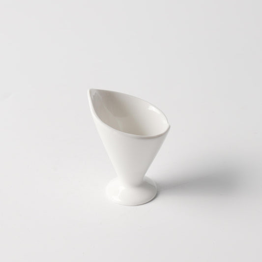 White Matte Ceramic Footed Cone Cup — 3.5 Inch