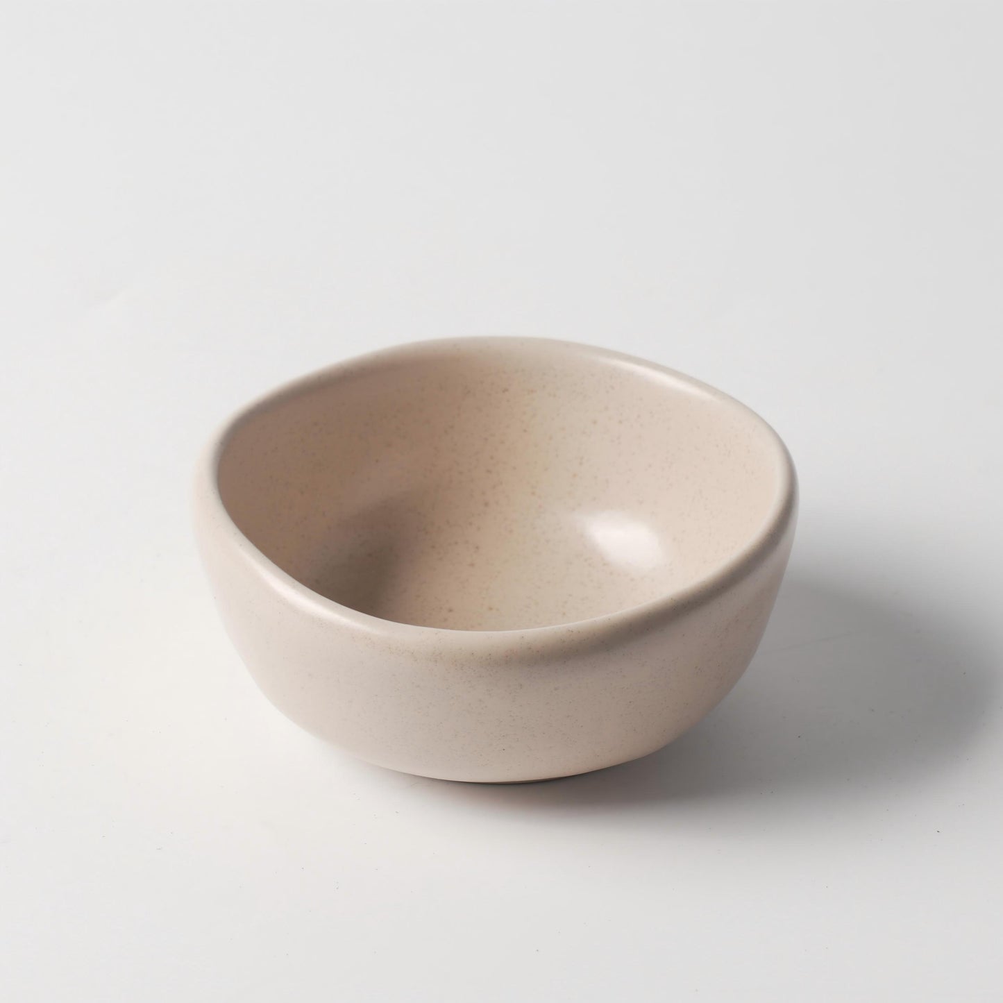 Cream Beige Ceramic Straight-Rim Bowl — 5 Inch