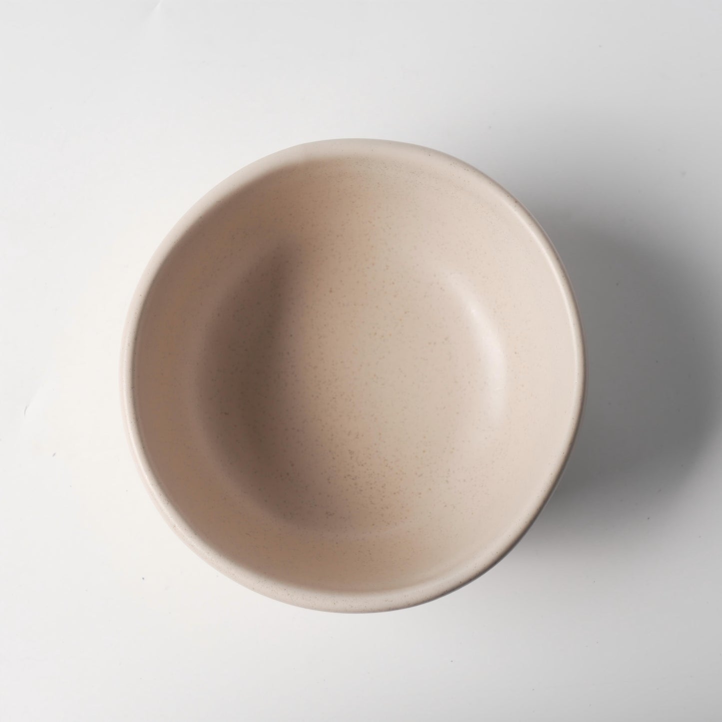 Cream Beige Ceramic Straight-Rim Bowl — 6.75 Inch