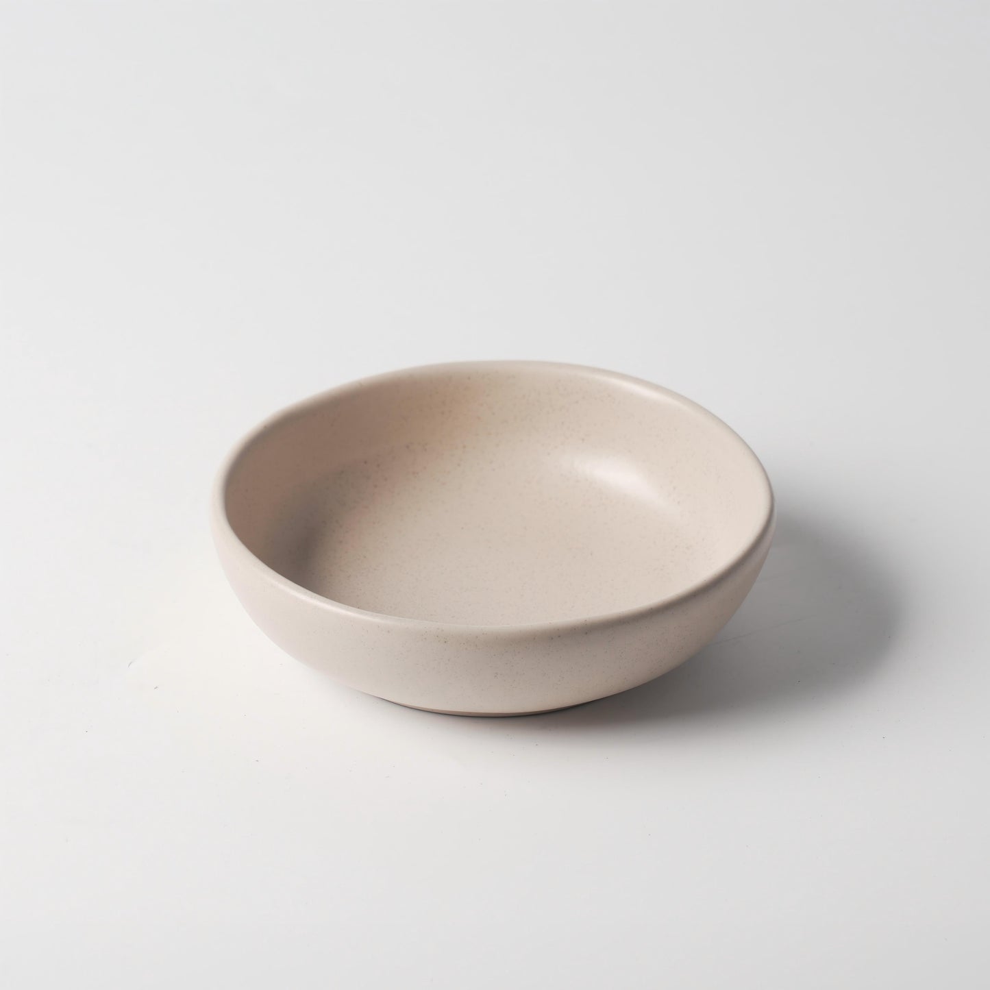 Cream Beige Ceramic Wide Round Bowl