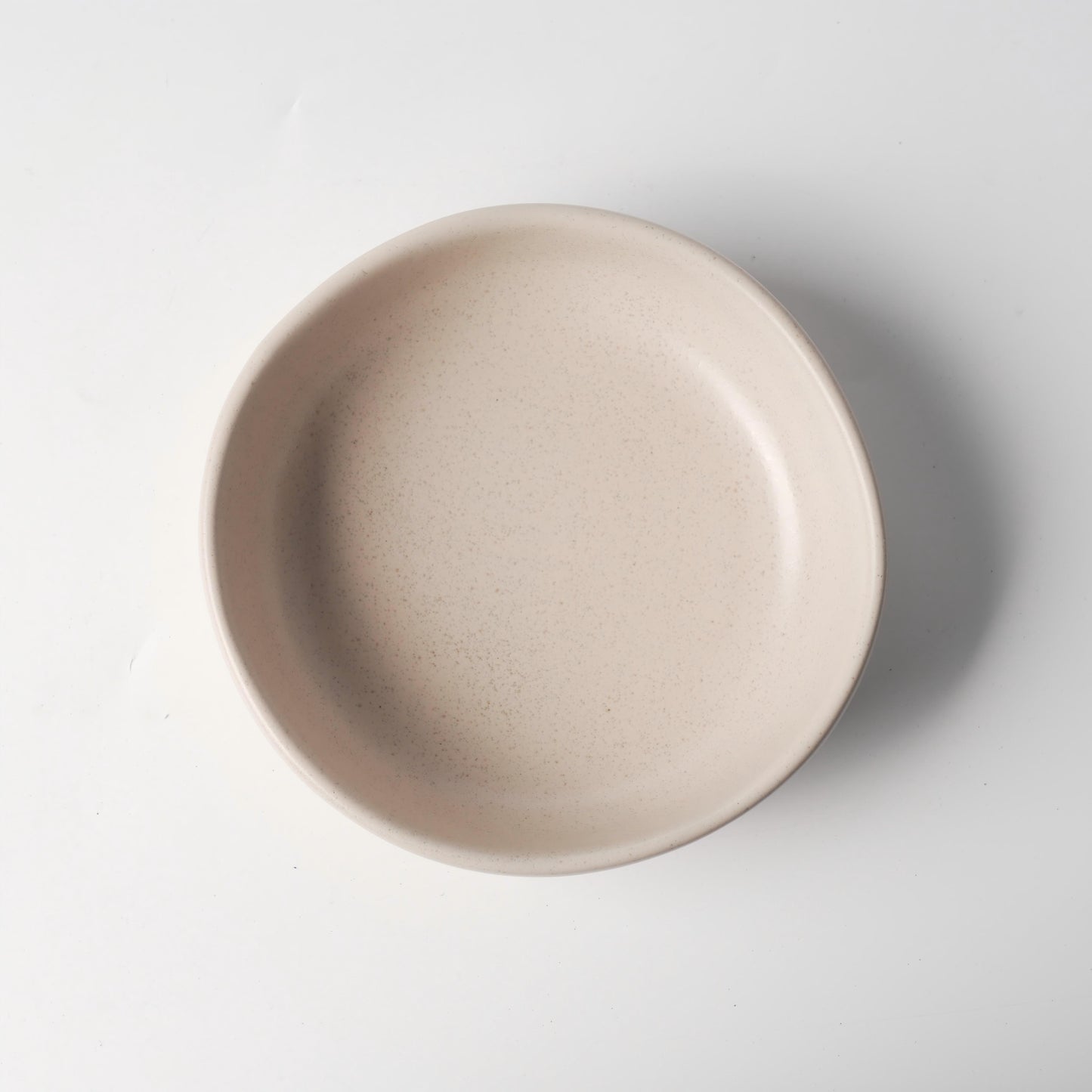 Cream Beige Ceramic Wide Round Bowl