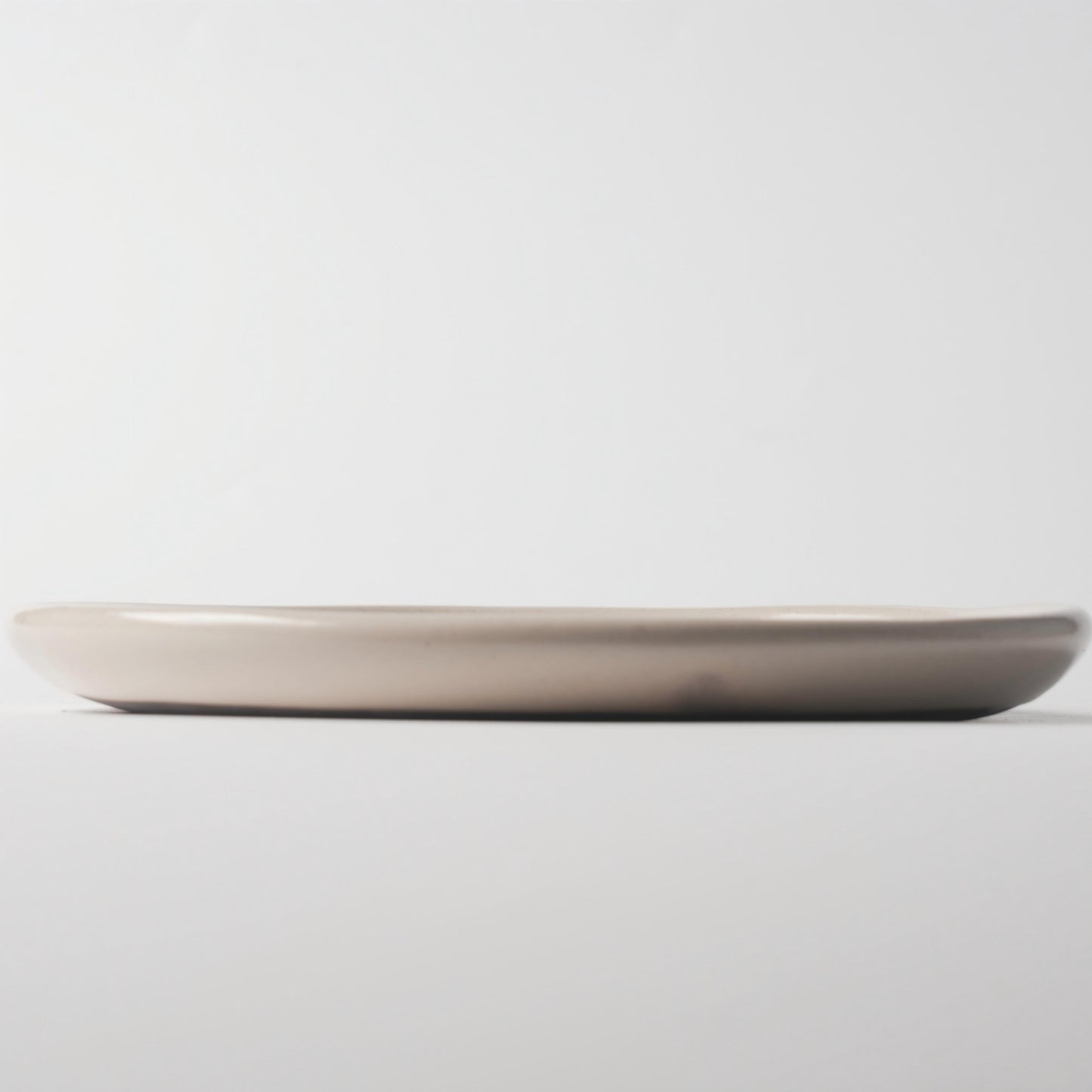 Cream Beige Ceramic Straight-Edge Dinner Plate — 10 Inch