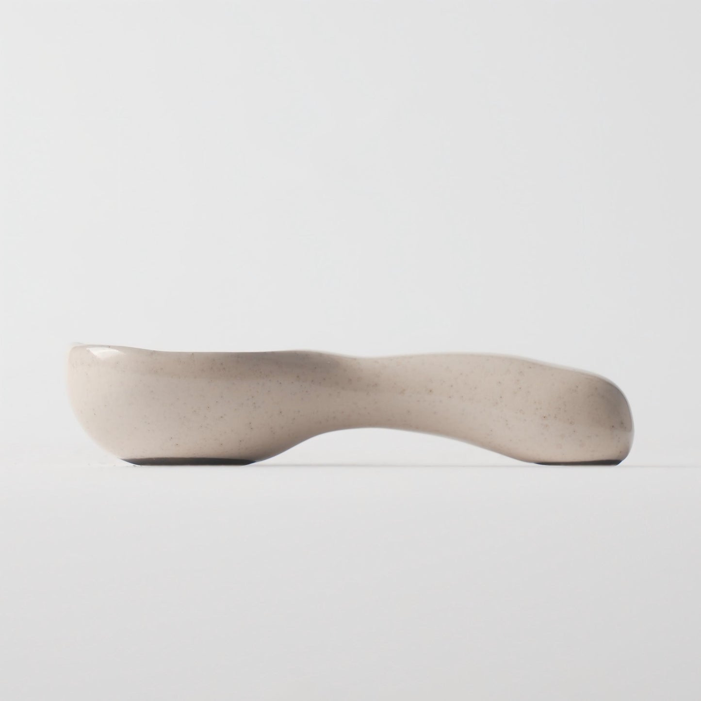 Cream Beige Matte Ceramic Short-Handle Spoon