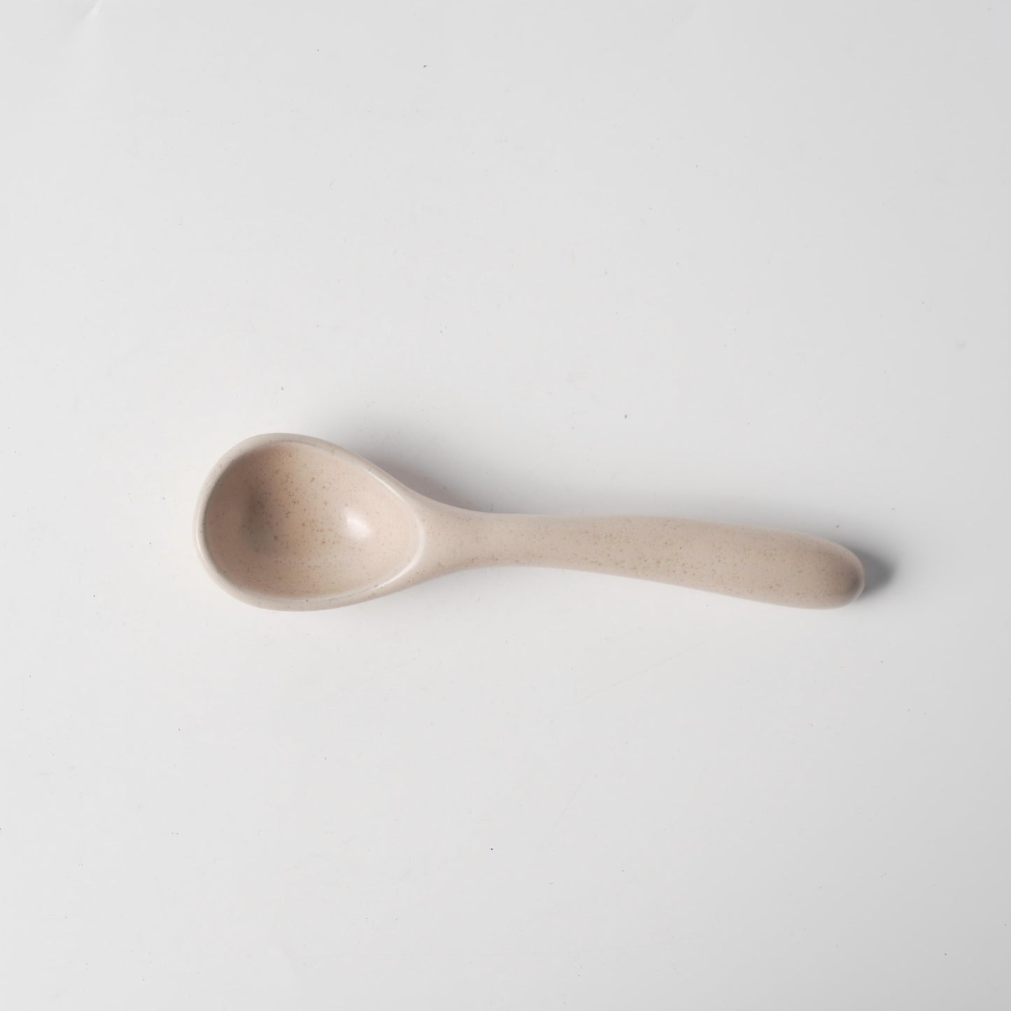 Cream Beige Matte Ceramic Long-Handle Spoon