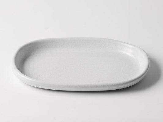 Dundun Grey Ceramic Oval Serving Platter