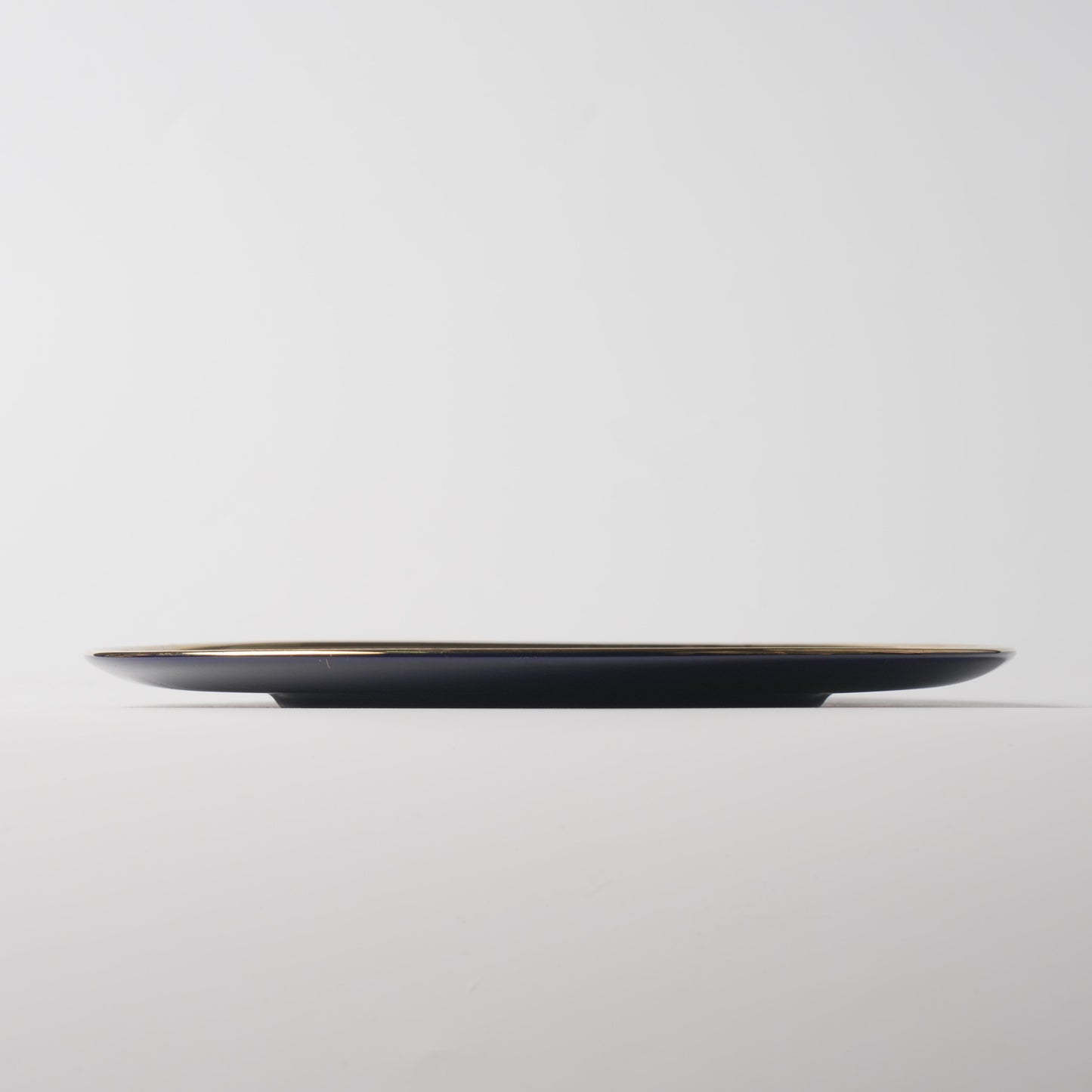 Cobalt & Gold Radiant-Rim Ceramic Display Plate