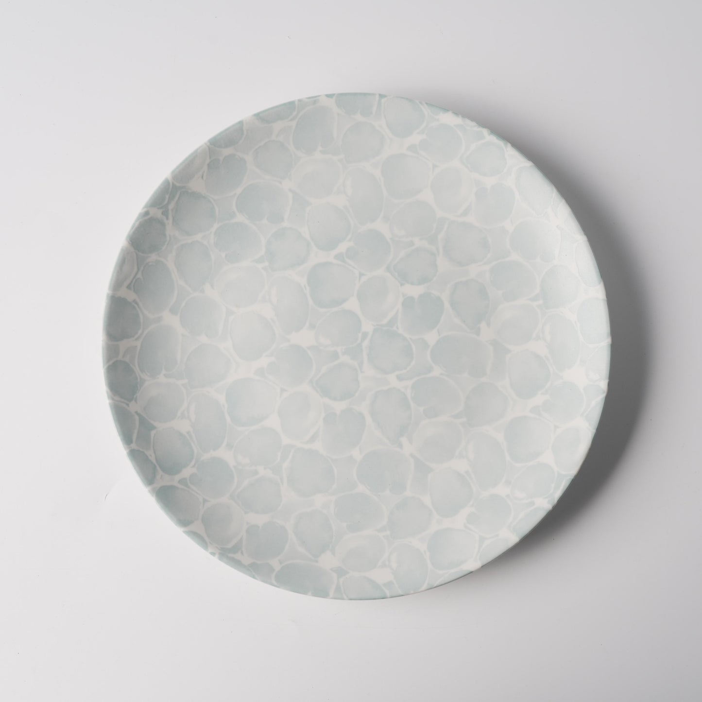 Celadon Pebble Glaze Shallow Ceramic Plate