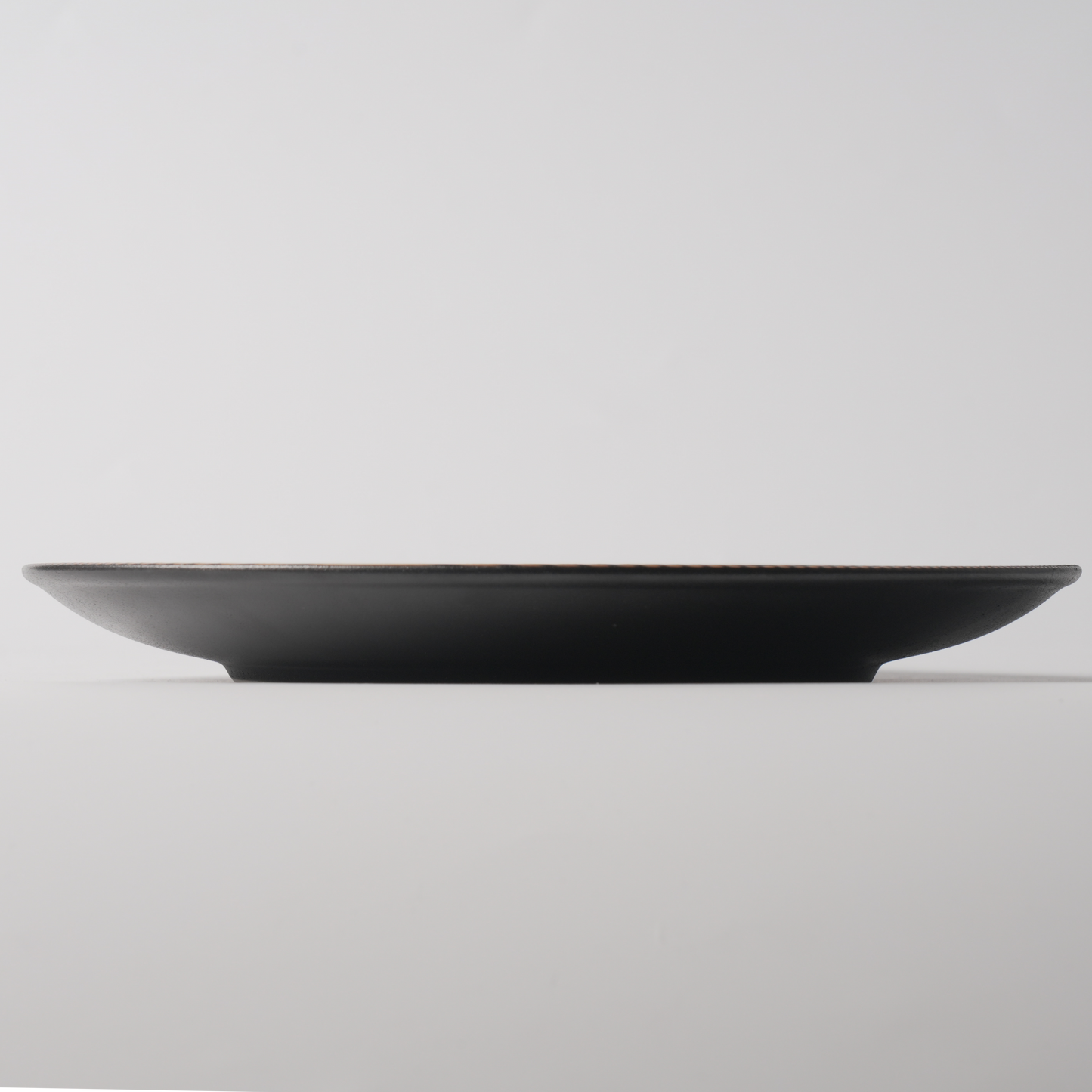 Warm Brown Diagonal Stripe Texture Shallow Ceramic Plate