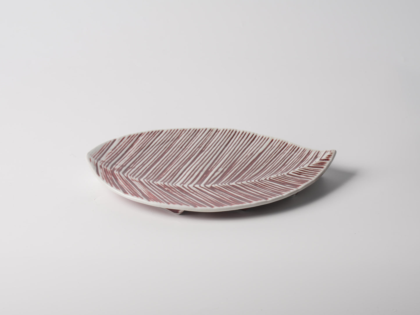 Lang Red Leaf-Form Ceramic Plate