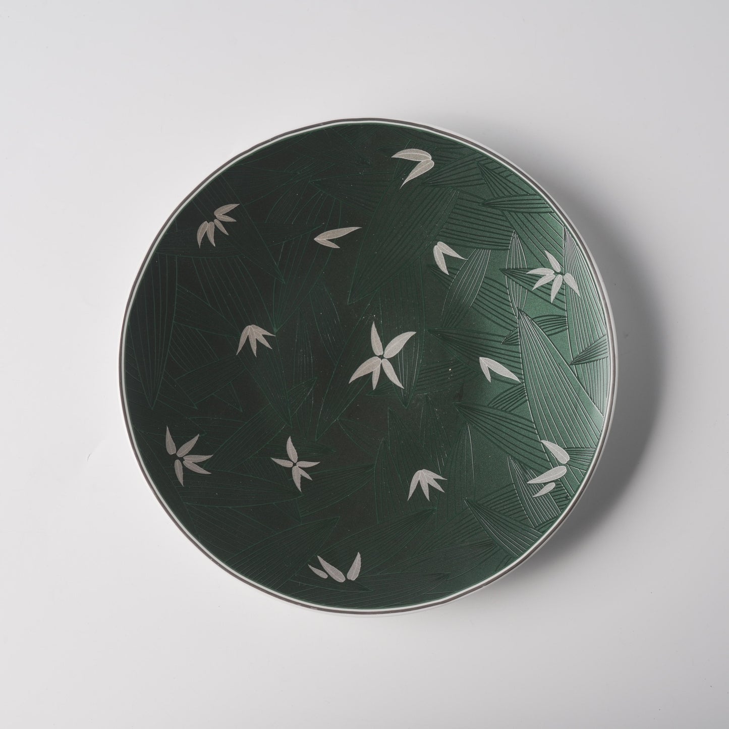 Bamboo Shadow Plate & Sphere Lidded Vessel Set