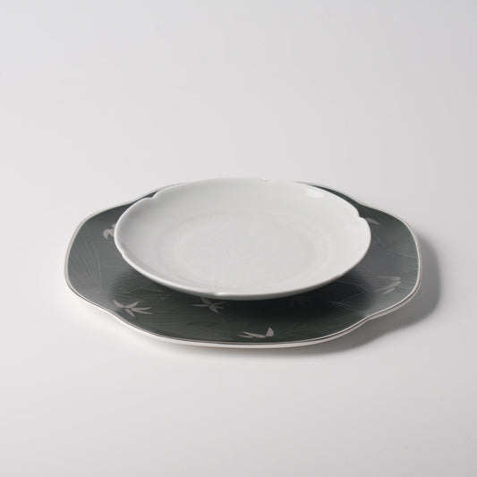Bamboo Shadow & Song Porcelain Plate Set