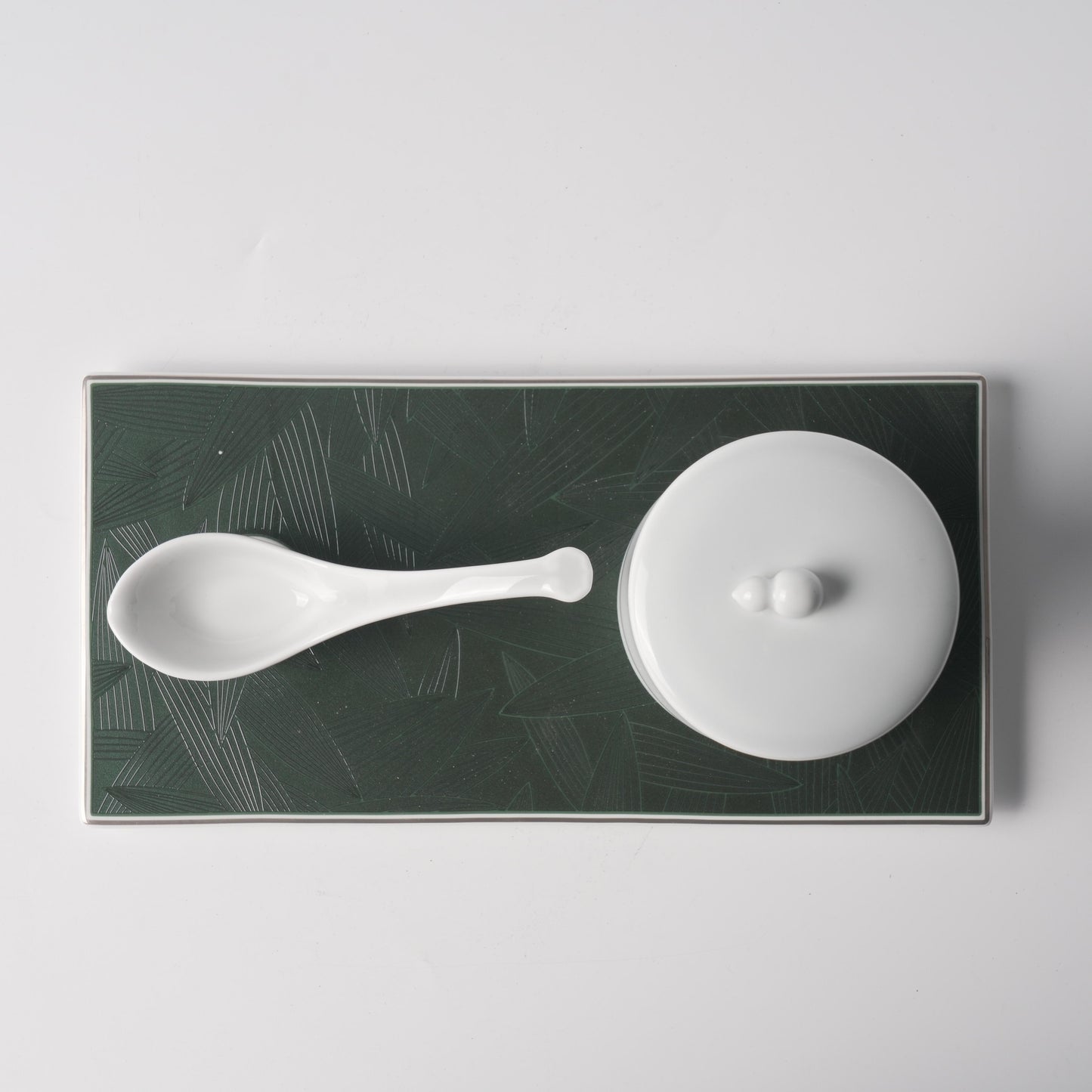 Bamboo Shadow Tray, Gourd Steaming Jar & Ruyi Spoon Set