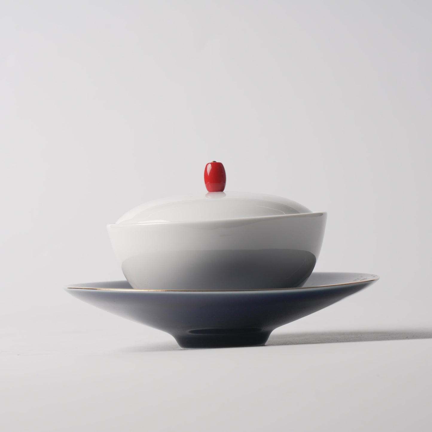 Fu Lu Gold — Gourd Vine Saucer & Ivory Double-Boiler Jar Set