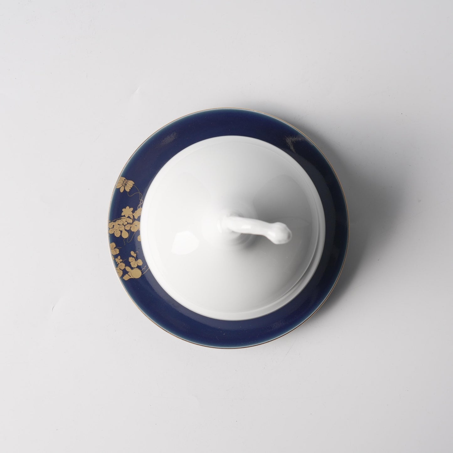 Fu Lu Gold — 6.5" Tengyun Saucer & Meissen White Gourd Double-Boiler Jar