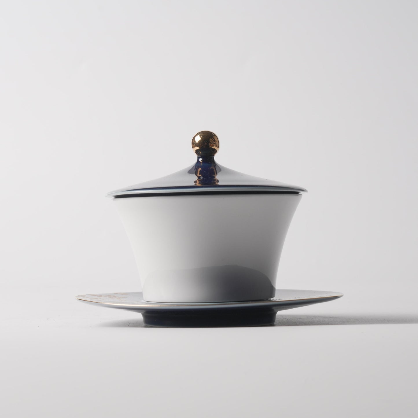 Fu Lu Gold — 6.5" Tengyun Saucer & 4" Garden Pavilion Double-Boiler Jar