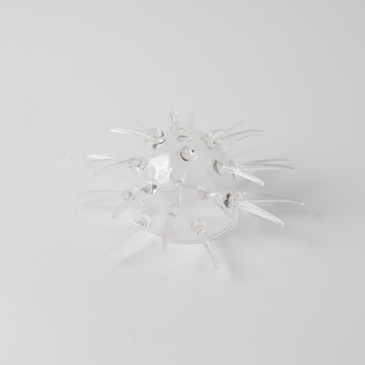 Silver Bamboo & White Gold — 6.5" Tengyun Saucer & 3" Hand-Blown Glass Sea Urchin Cup