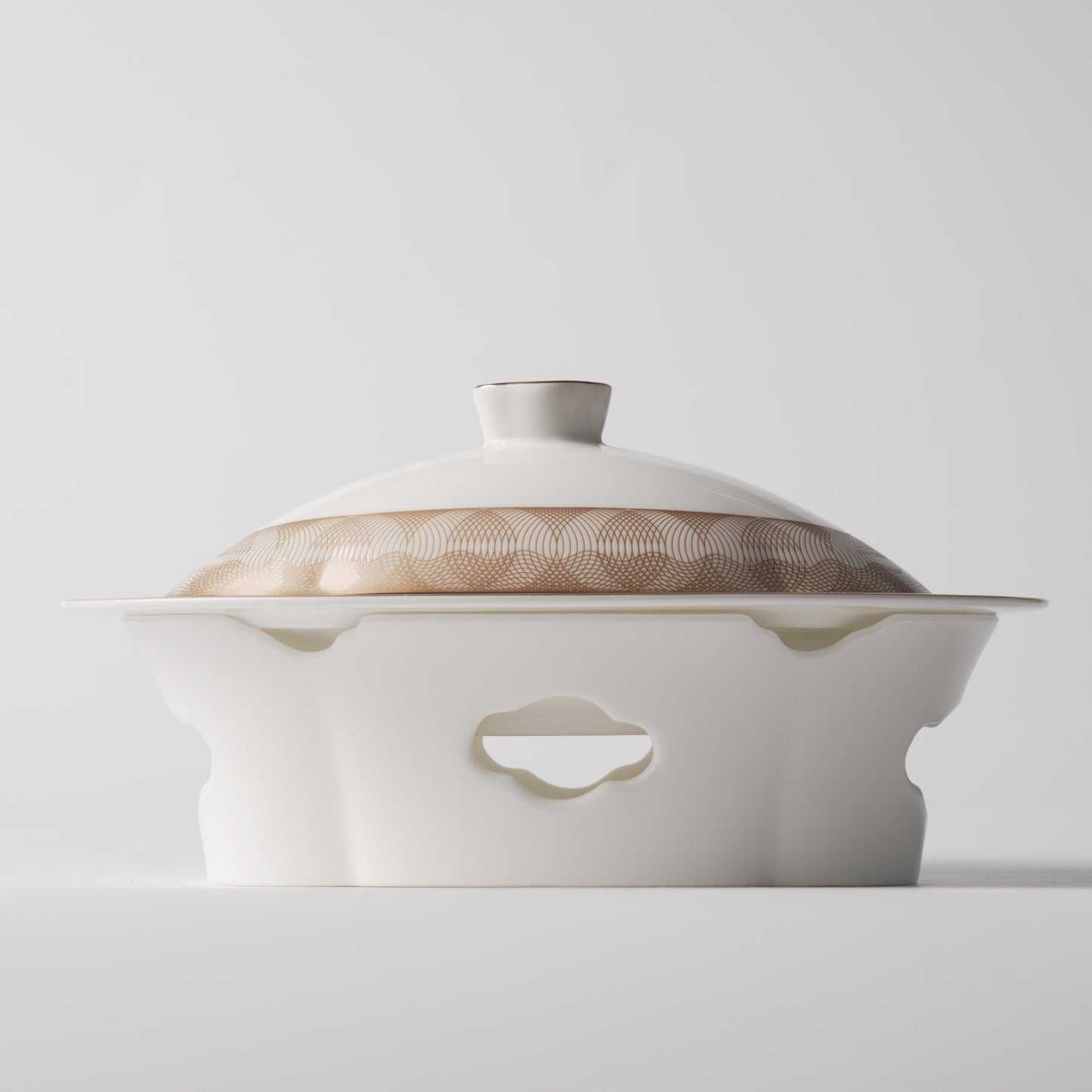 Gold Thread — 9.5" Xiteng Three-Piece Sea Cucumber Serving Set