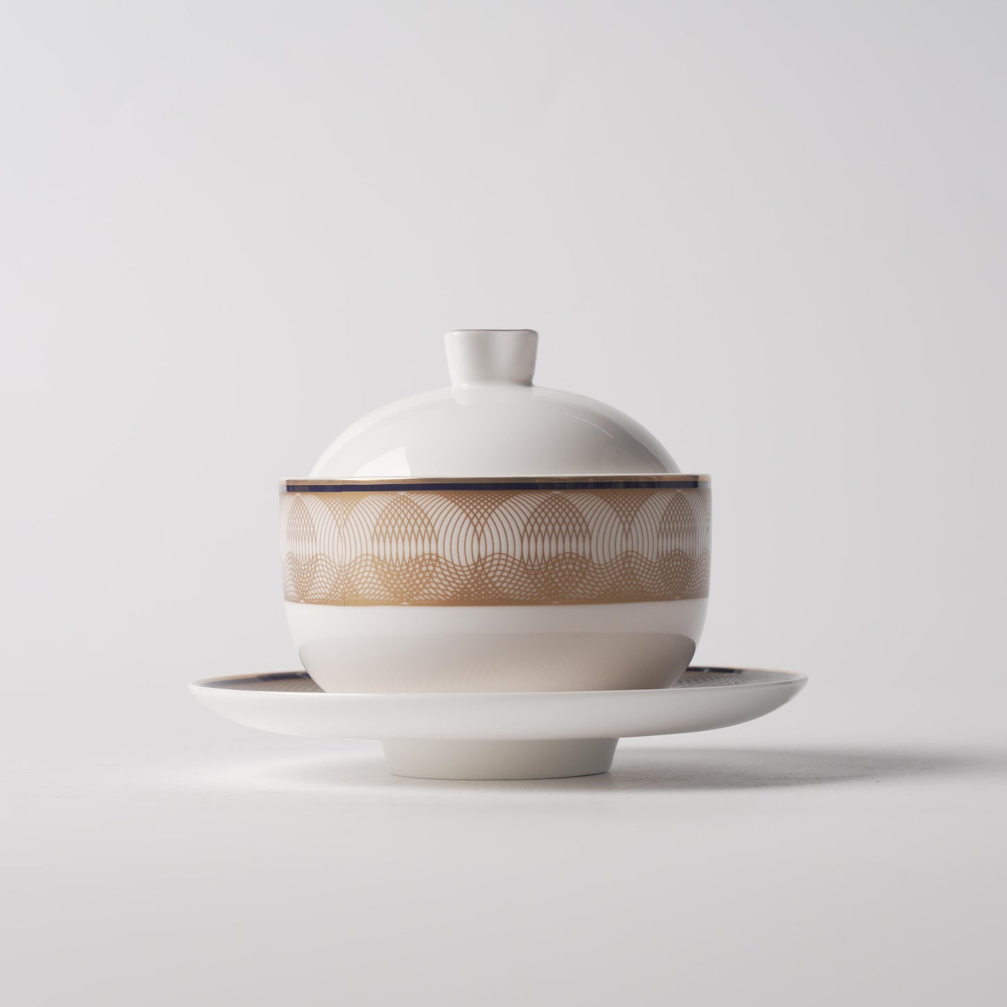 Gold Thread — 4.5" Yuanyang Three-Piece Individual Soup Set