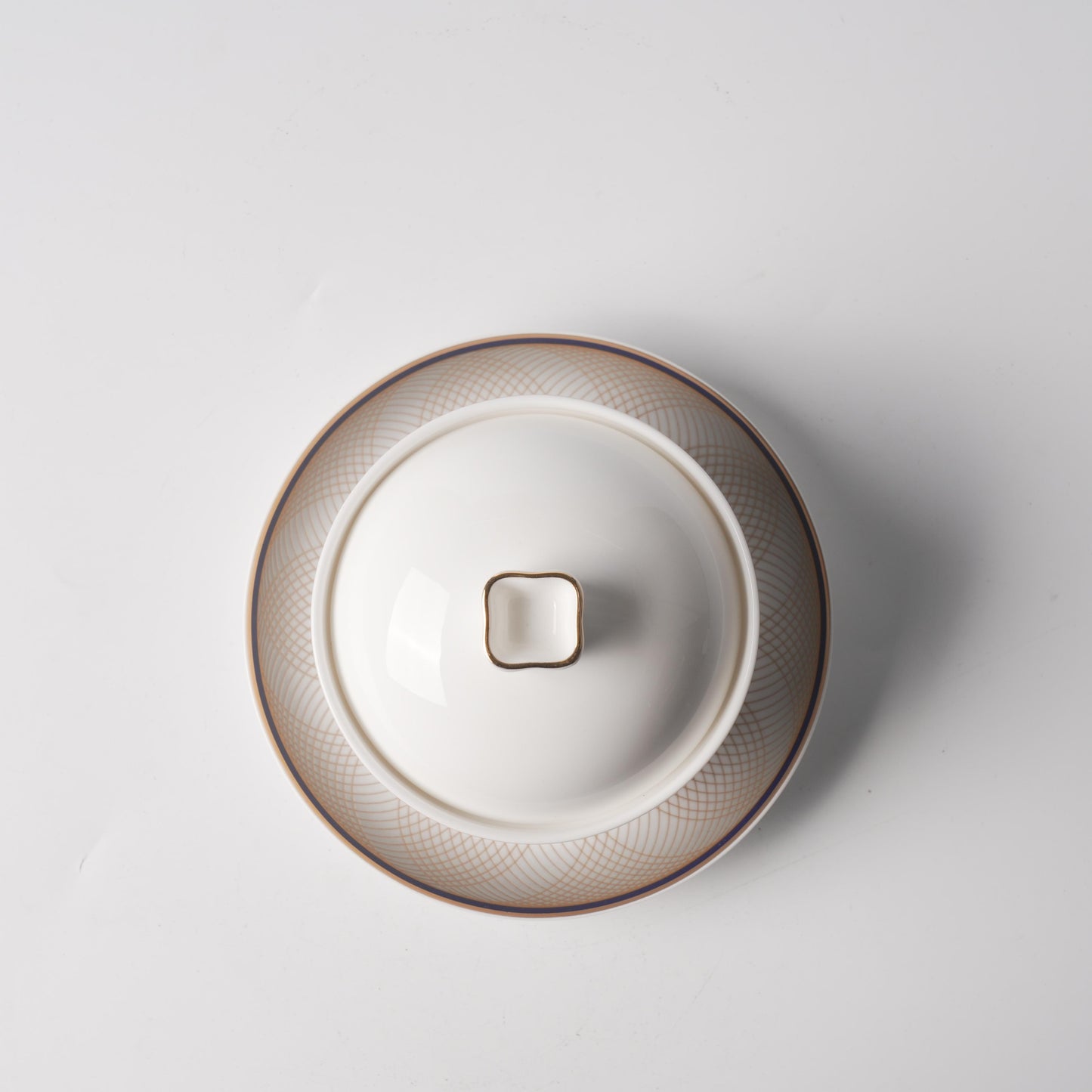 Gold Thread — 4.5" Yuanyang Three-Piece Individual Soup Set