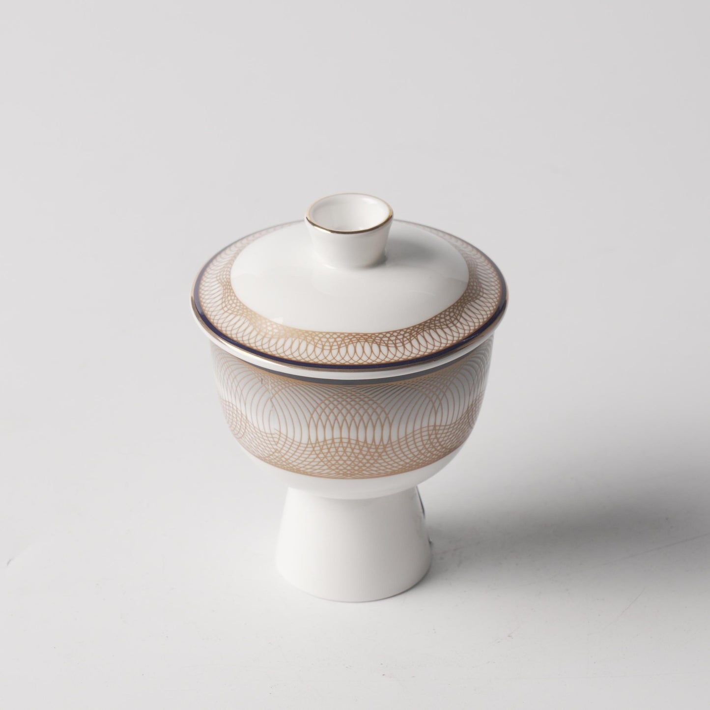 Gold Thread — 3" Footed Dessert Cup with Lid
