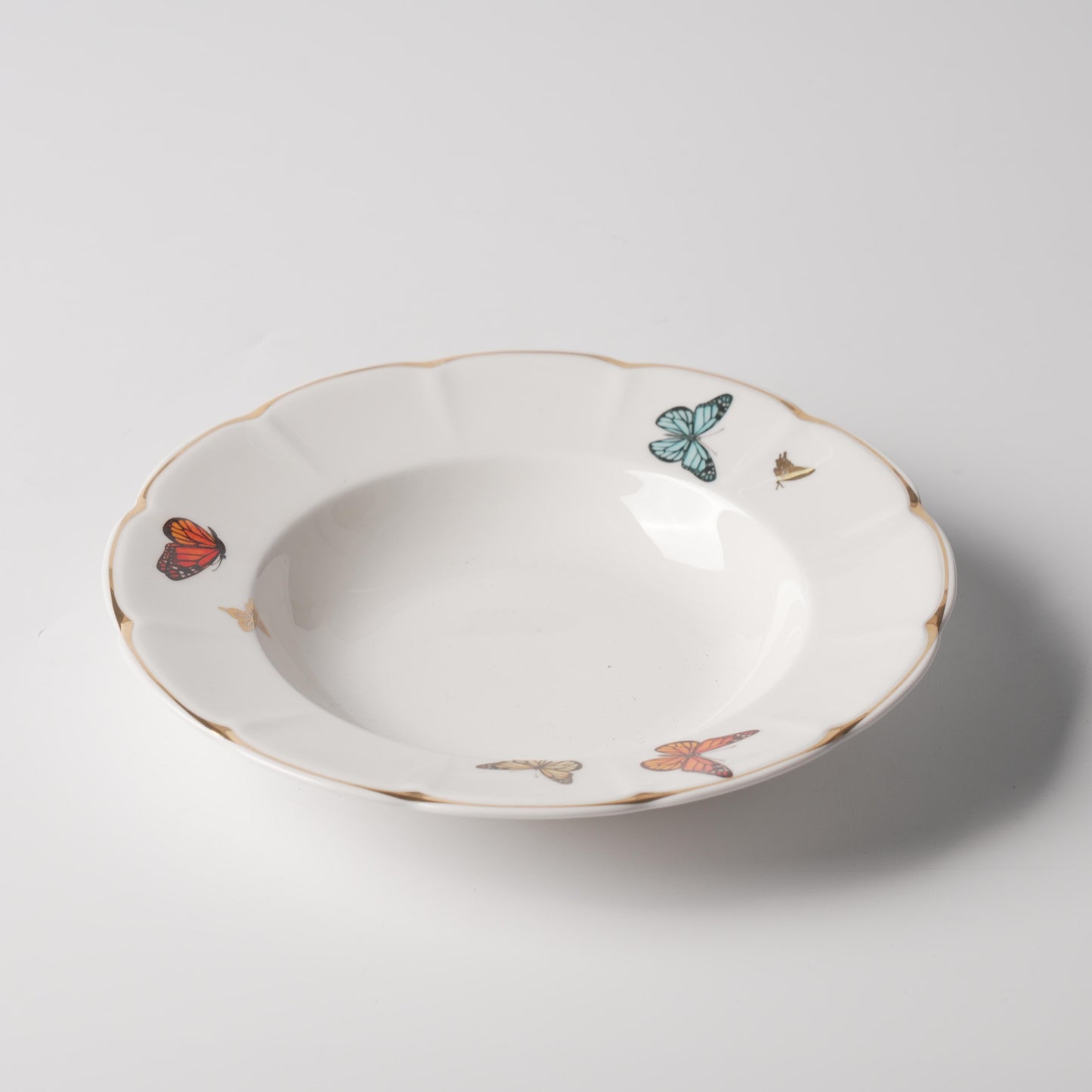 Angel × Butterfly — Rimmed Soup Plate