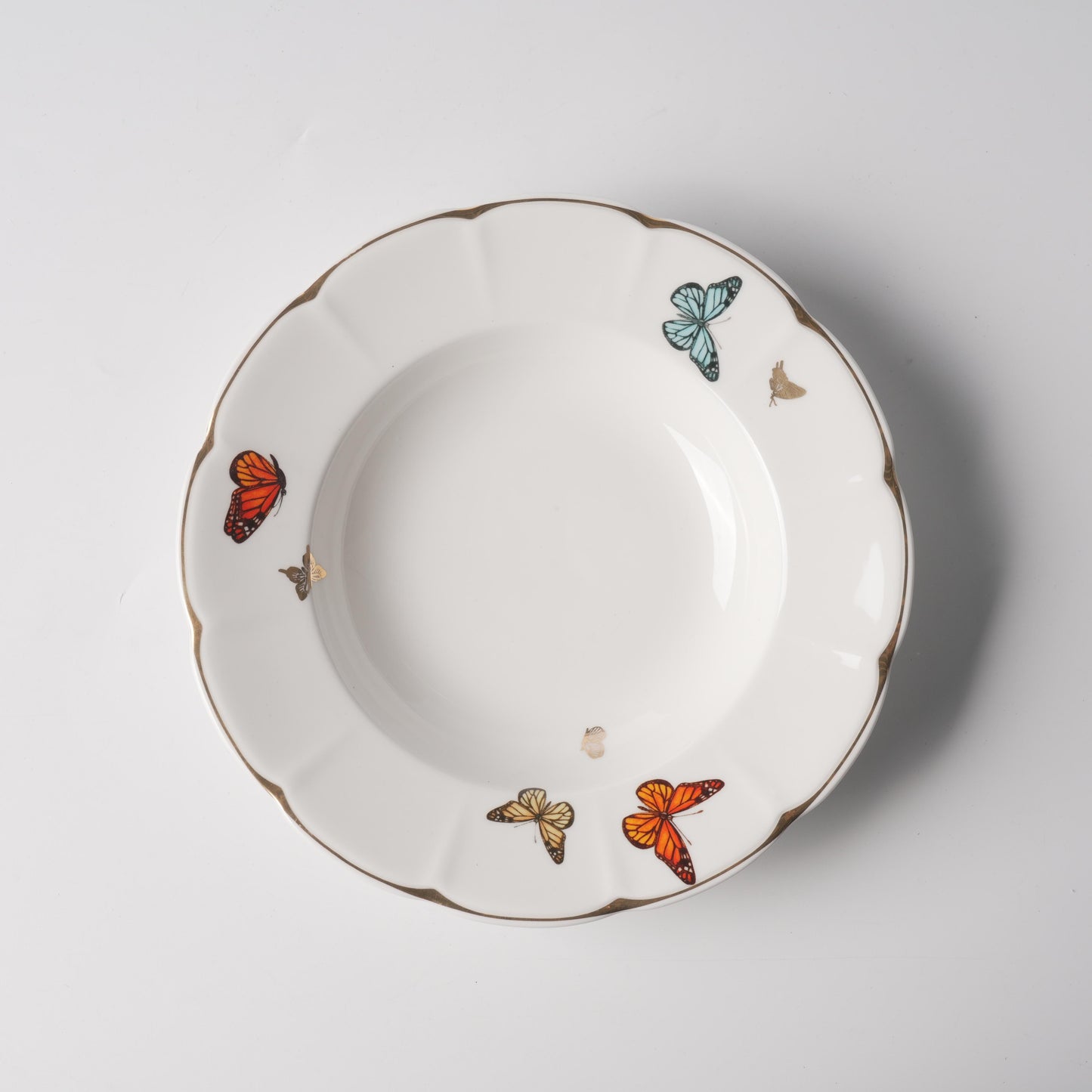 Angel × Butterfly — Rimmed Soup Plate