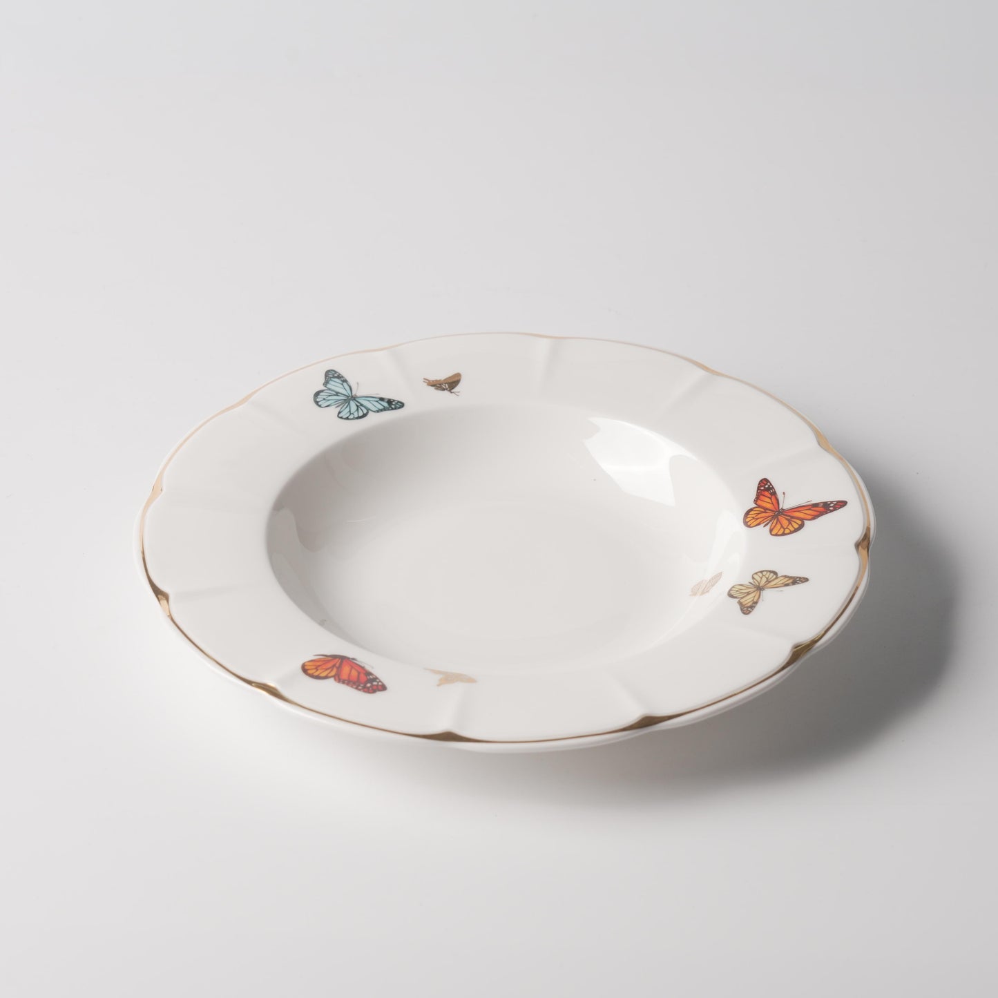 Angel × Butterfly — Large Rimmed Deep Plate