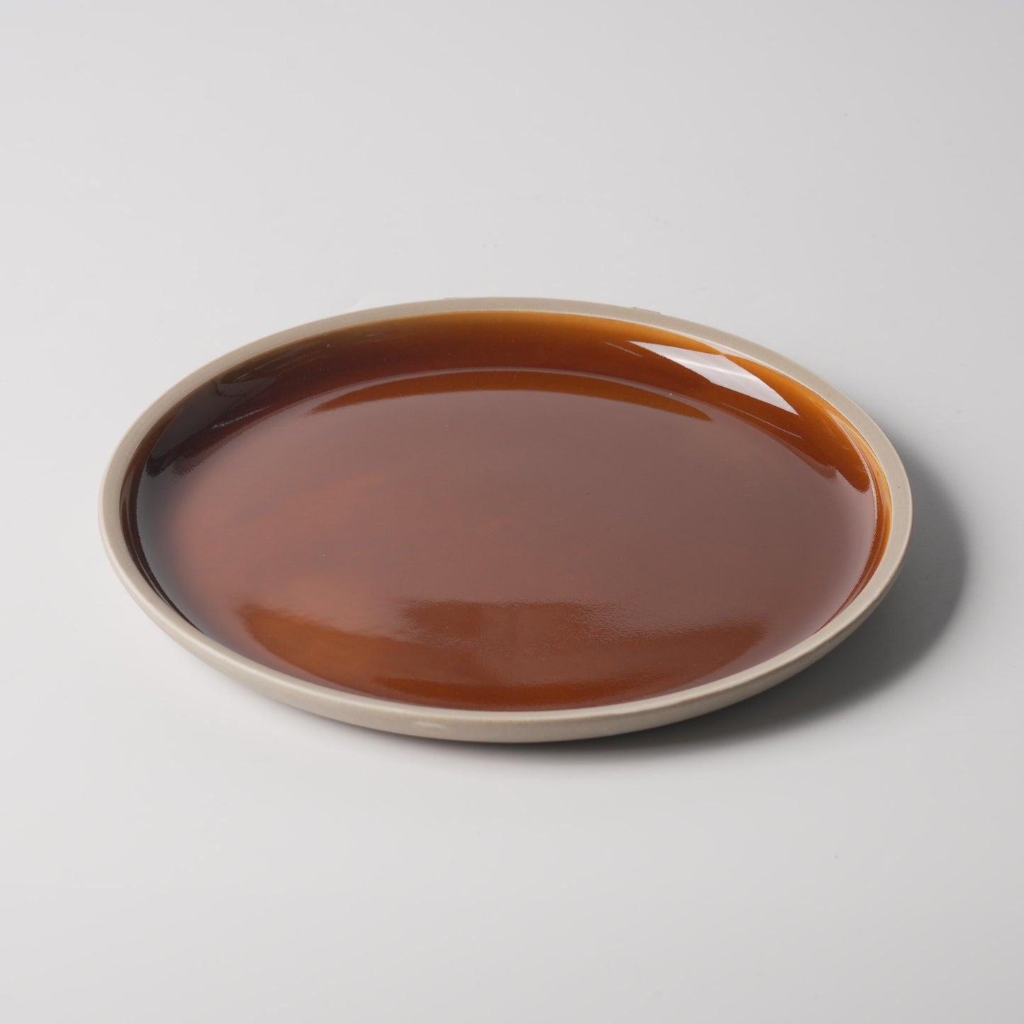 Amber Glaze Flat-Edge Shallow Plate