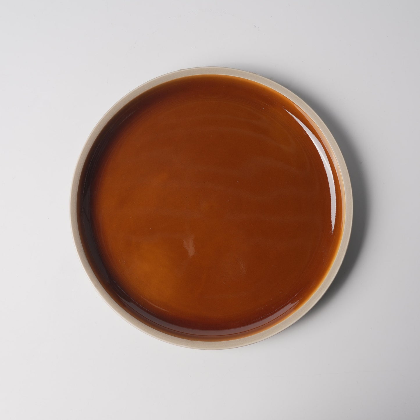 Amber Glaze Flat-Edge Shallow Plate