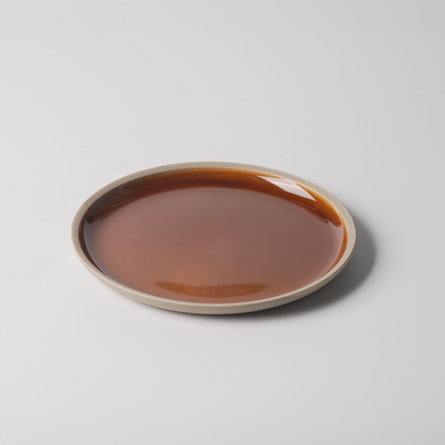 Amber Glaze Flat-Edge Shallow Plate