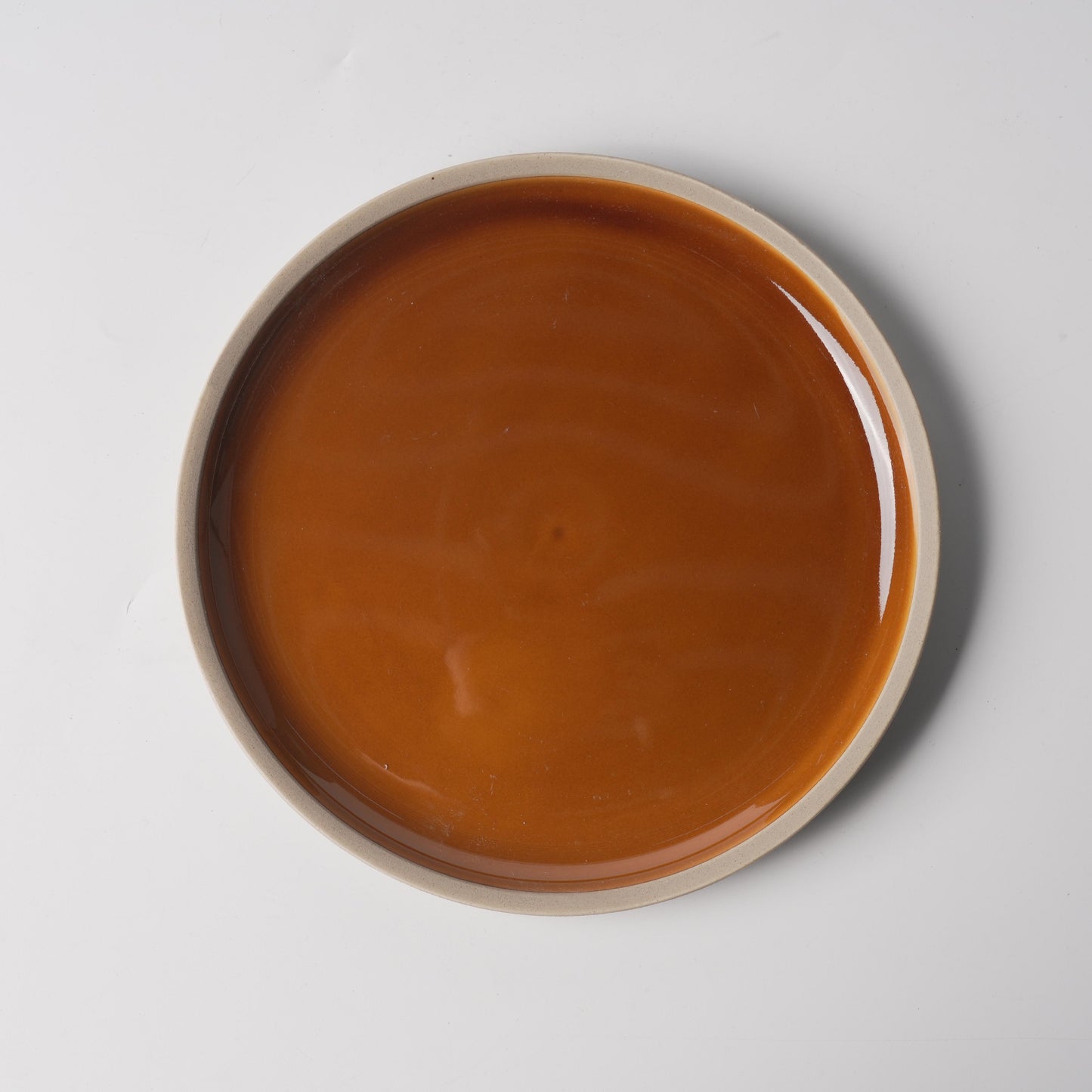 Amber Glaze Flat-Edge Shallow Plate