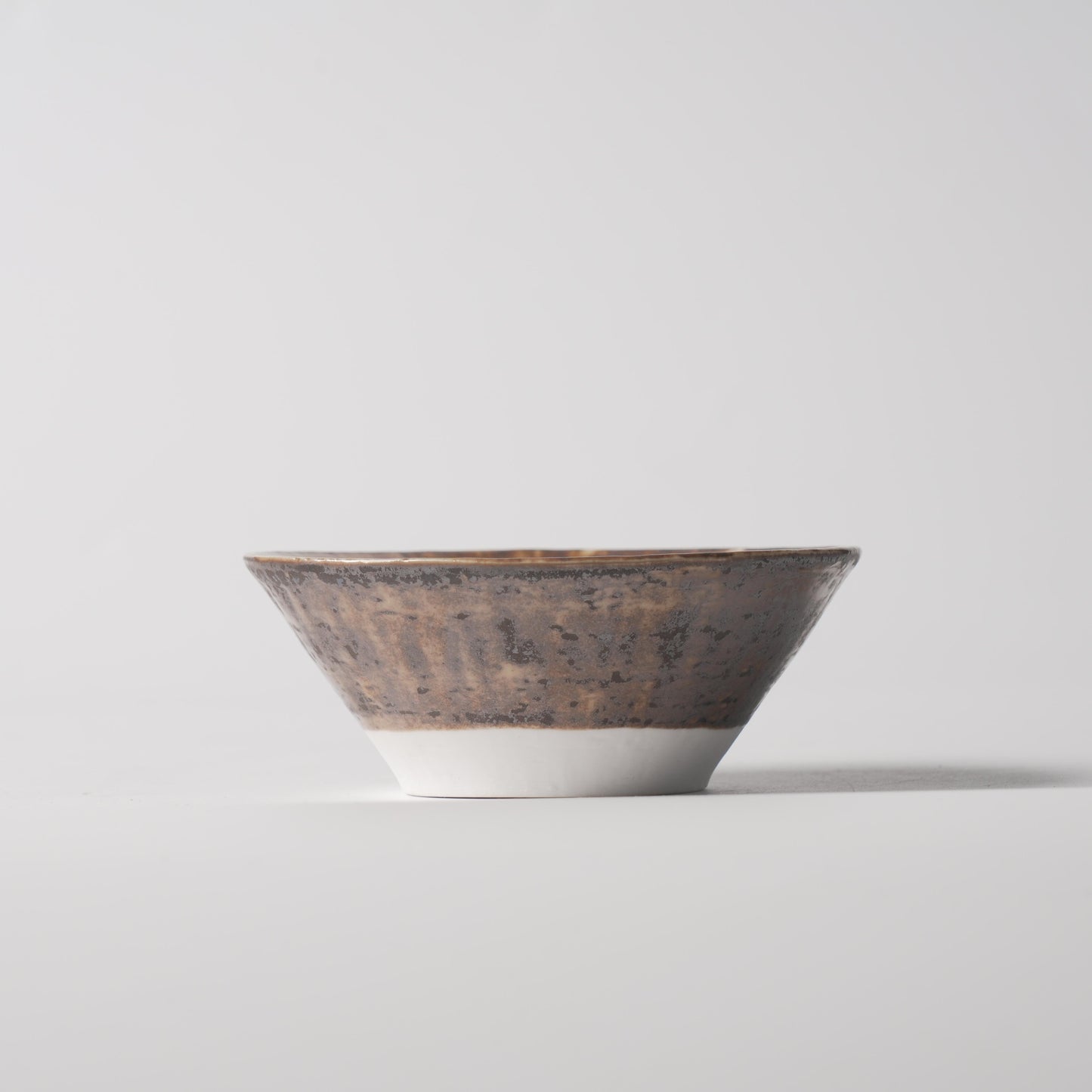 Bronze Crystal Radial Glaze Conical Bowl