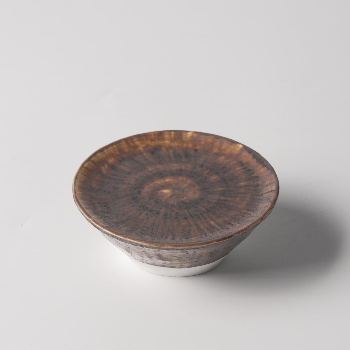 Bronze Crystal Radial Glaze Conical Bowl