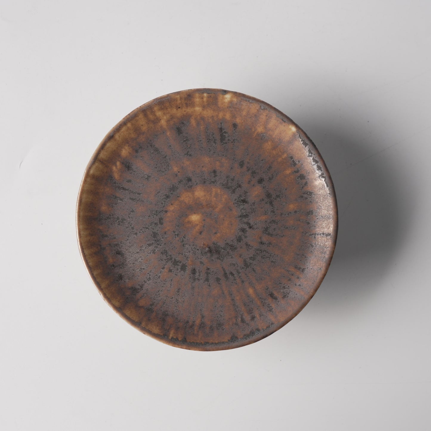 Bronze Crystal Radial Glaze Conical Bowl