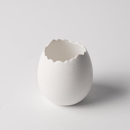 Speckled White Cracked Egg Porcelain Cup