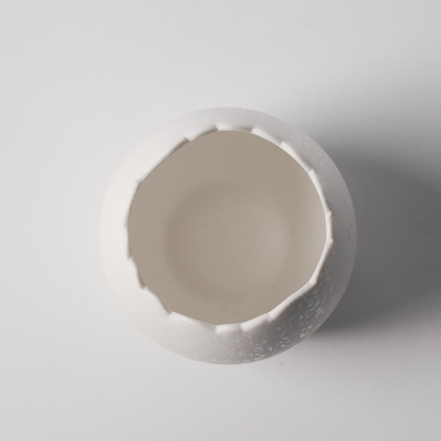 Speckled White Cracked Egg Porcelain Cup