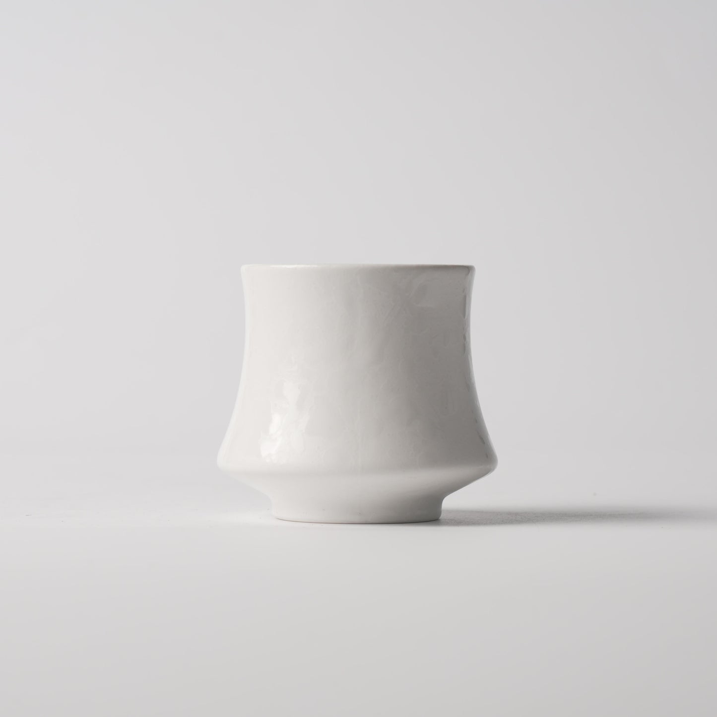 Dot Pearl White Porcelain Waisted Handleless Cup