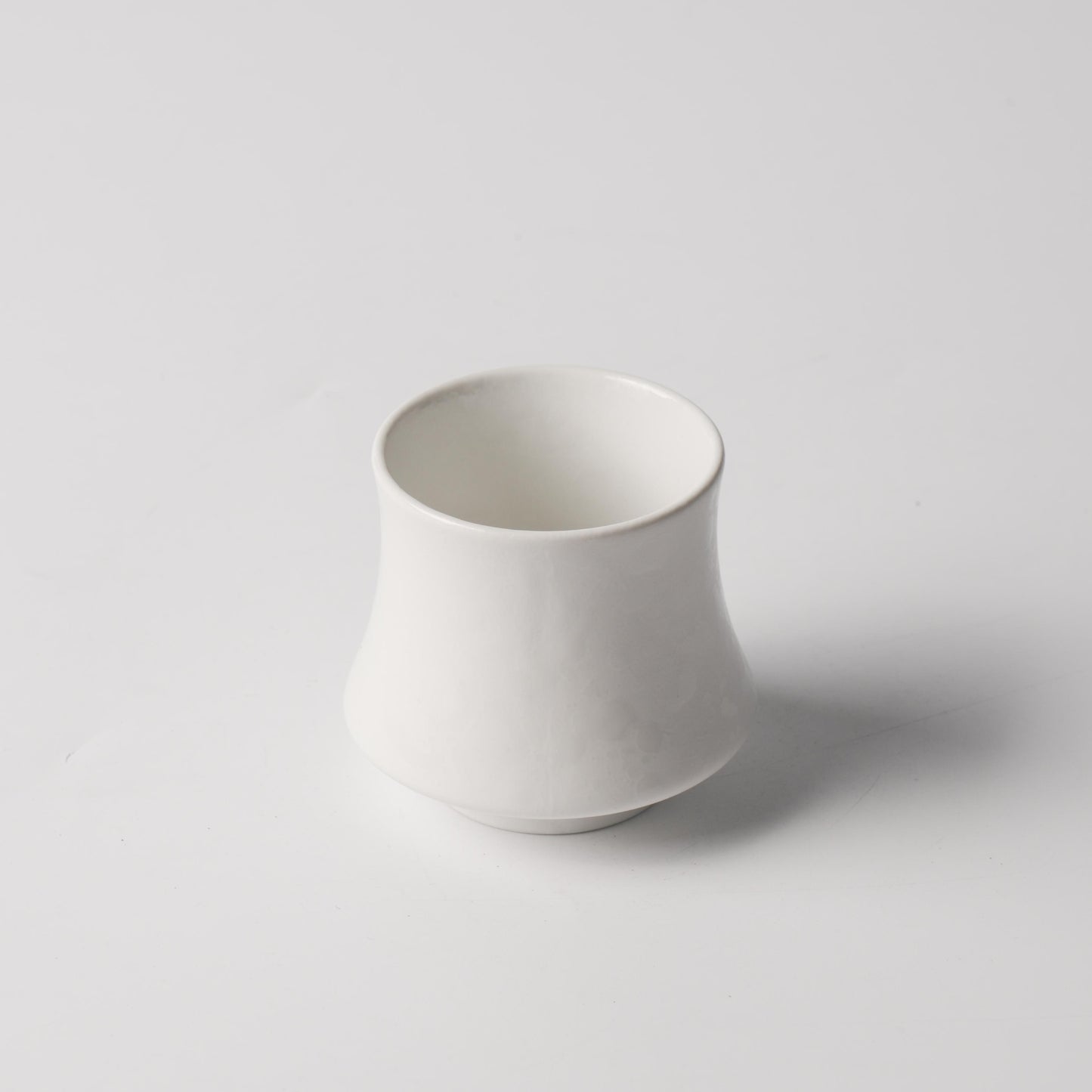 Dot Pearl White Porcelain Waisted Handleless Cup